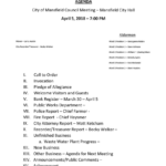 Mansfield City Council meeeting agenda