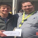 Liam Connally getting his award in hacking