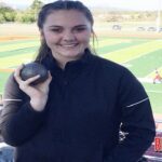 Mansfield’s Skylynn Harris enjoys success in the shot put arena.