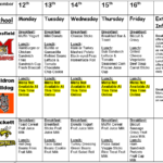 Resident Press School Lunch Menu 2nd Week Oct