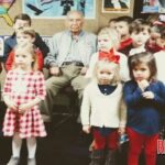 Pre-schoolers with veteran Fred Potter