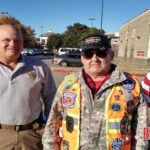 Sebastian County Sheriff-Elect Hobe Runion with the Walking Veteran, Thomas Hudson.