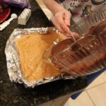 Buckeye Fudge making the layers