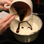 Coffee mixture being added