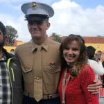 PFC Levi Owens with his proud parents.