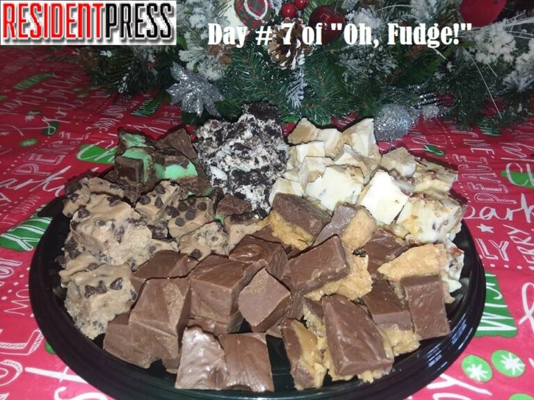 Day #7 of “Oh Fudge” brings you Cowboy Santa’s White Chocolate Carmel Pecan Fudge!