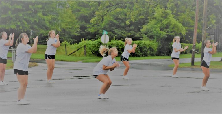 Paris Jr. High Cheerleaders Working Hard to Prepare for the Upcoming Sports Seasons