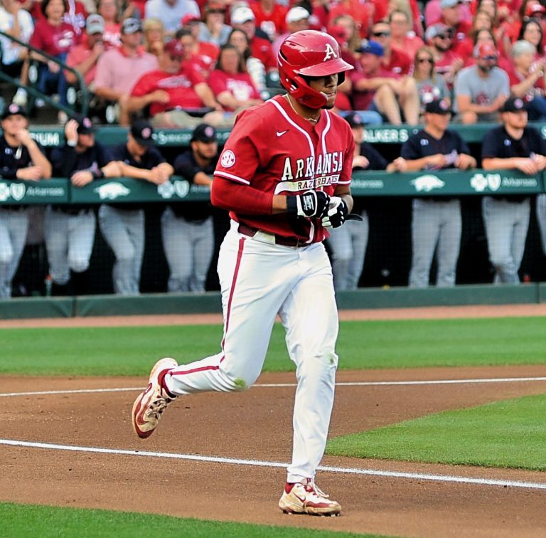 Diggs Hits Walk Off Homer to Send Arkansas to Third Round of SEC Tournament