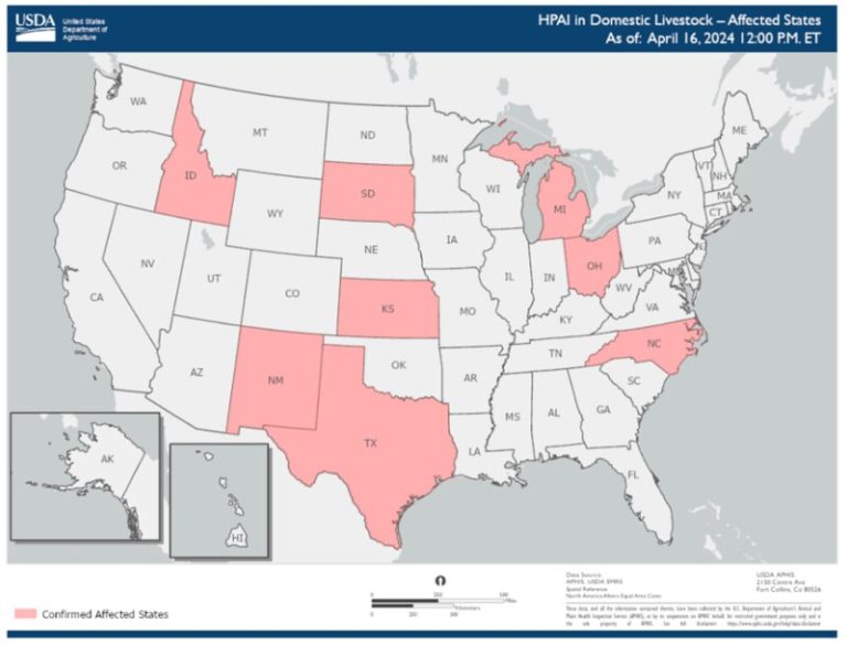Bird flu detected in cattle in eight states; Arkansas Ag Department restricts transport into state