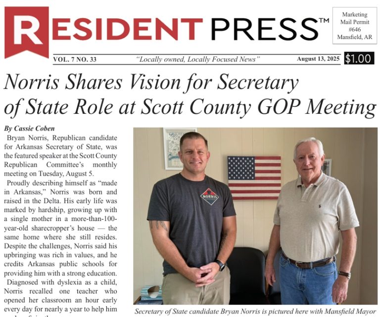 Resident Press (Scott & So. Sebastian County edition) 8/13/25 Vol. 7 No. 33