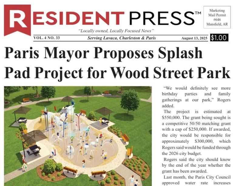 Resident Press (Lavaca, Charleston, Paris edition) 8/13/25 Vol. 4 No. 33