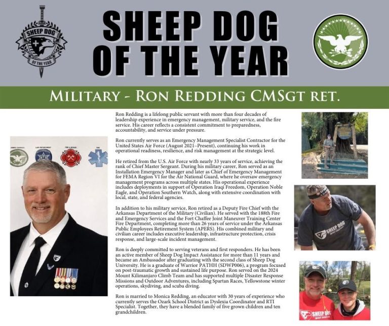 2025 Sheep Dog of the Year – Military Ron Redding, CMSgt (Ret.)